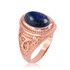 Rose Gold Celtic Knot Lapis Lazuli Gemstone Statement Ring