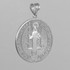 Solid White Gold St. Benedict Medallion Pendant