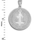 Solid White Gold St. Benedict Medallion Pendant