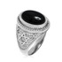 White Gold Star of David Black Onyx Jewish Statement Ring
