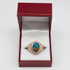 Rose Gold Star of David Blue Copper Turquoise Jewish Statement Ring