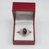 White Gold Lotus Yoga Tiger Eye Gemstone Statement Ring