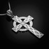 White Gold Celtic Cross Pendant Necklace