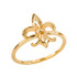 Dainty Gold Fleur-de-Lis Womens Ring
