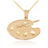 Gold Painter Art Palette Pendant Necklace