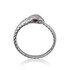 White Gold Ouroboros Snake Ruby Ring Band