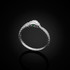 White Gold Ouroboros Snake Emerald Ring Band