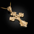 Gold Fleur-de-Lis Cross Pendant Necklace