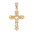 Gold Open Heart Cross Charm Pendant Necklace