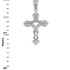 White Gold Open Heart Cross Charm Pendant Necklace