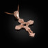 Rose Gold Open Heart Cross Charm Pendant Necklace