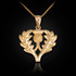 Gold Scottish Thistle Flower Pendant Necklace