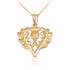 Gold Scottish Thistle Flower Pendant Necklace