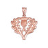 Rose Gold Scottish Thistle Flower Pendant Necklace