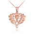 Rose Gold Scottish Thistle Flower Pendant Necklace