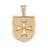 Gold Knights Hospitaller Maltese Cross Badge Pendant Necklace