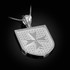 White Gold Knights Hospitaller Maltese Cross Badge Pendant Necklace