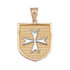 Two-Tone Gold Knights Hospitaller Maltese Cross Badge Pendant Necklace