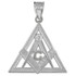 White Gold Triangle Diamond Masonic Pendant