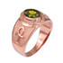 Rose Gold Egyptian Ankh Cross Birthstone CZ Unisex Ring