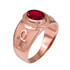 Rose Gold Egyptian Ankh Cross Birthstone CZ Unisex Ring