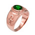 Rose Gold Egyptian Ankh Cross Birthstone CZ Unisex Ring