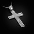 White Gold Guadalupe Latin Cross Rosary Pendant Necklace