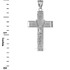 White Gold Guadalupe Latin Cross Rosary Pendant Necklace