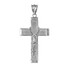 White Gold Guadalupe Latin Cross Rosary Pendant Necklace