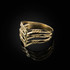 Triple Chevron Gold Nugget Ladies Ring