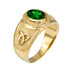 Yellow Gold Celtic Trinity Band Birthstone CZ Ring