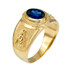 Yellow Gold Masonic CZ Birthstone Ring