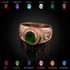 Rose Gold Peace Sign Band CZ Birthstone Ring