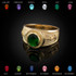 Yellow Gold Mariner Anchor CZ Birthstone Ring