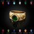 Gold Jerusalem Cross Birthstone CZ Ring