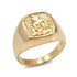 Yellow Gold Aquarius Mens Zodiac Ring
