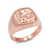 Rose Gold Aquarius Mens Zodiac Ring