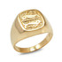 Yellow Gold Pisces Mens Zodiac Ring