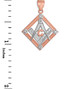 Two-Tone Rose Gold Square Diamond Masonic Pendant