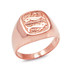 Rose Gold Pisces Mens Zodiac Ring