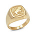 Yellow Gold Aries Mens Zodiac Ring