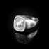 White Gold Aries Mens Zodiac Ring