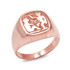 Rose Gold Gemini Mens Zodiac Ring