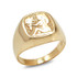 Yellow Gold Virgo Mens Zodiac Ring