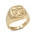 Yellow Gold Libra Mens Zodiac Ring