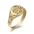 Yellow Gold Scorpio Satin DC Band Ladies Zodiac Ring
