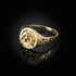 Yellow Gold Taurus Satin DC Band Ladies Zodiac Ring