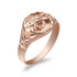Rose Gold Leo Satin DC Band Ladies Zodiac Ring