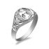 White Gold Aquarius Satin DC Band Ladies Zodiac Ring