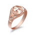 Rose Gold Aquarius Satin DC Band Ladies Zodiac Ring